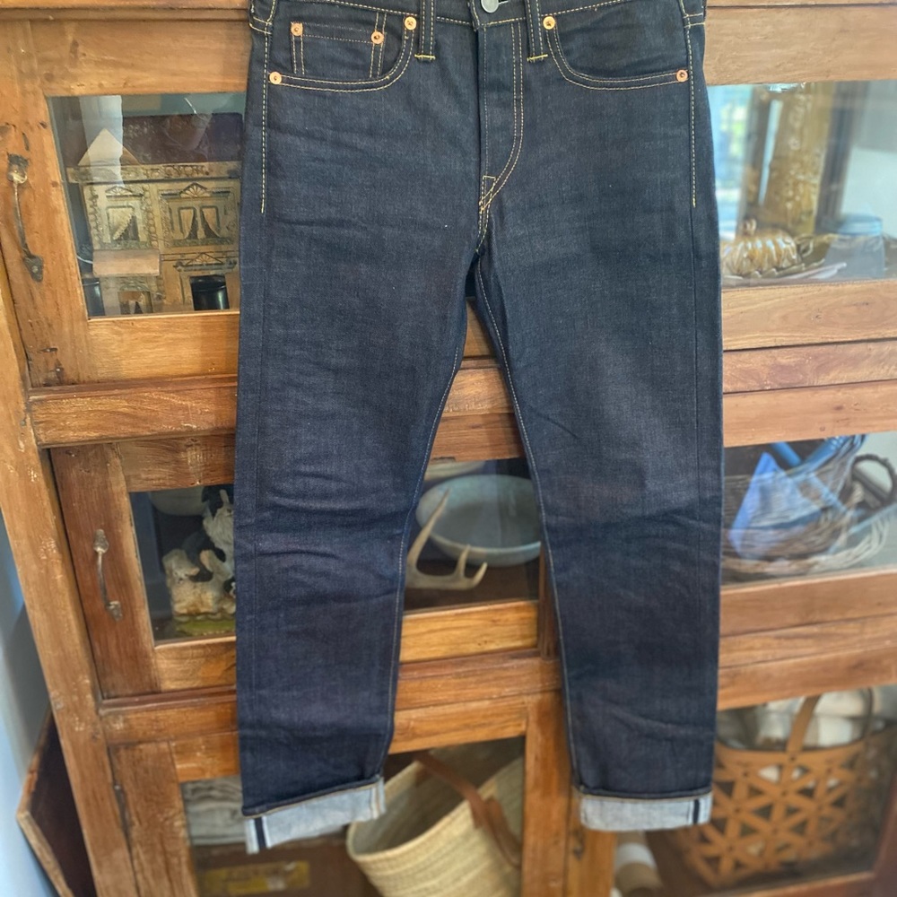 Ralph Lauren Double RL Womens Straight Leg Jeans Dark Blue Button Up Size 26